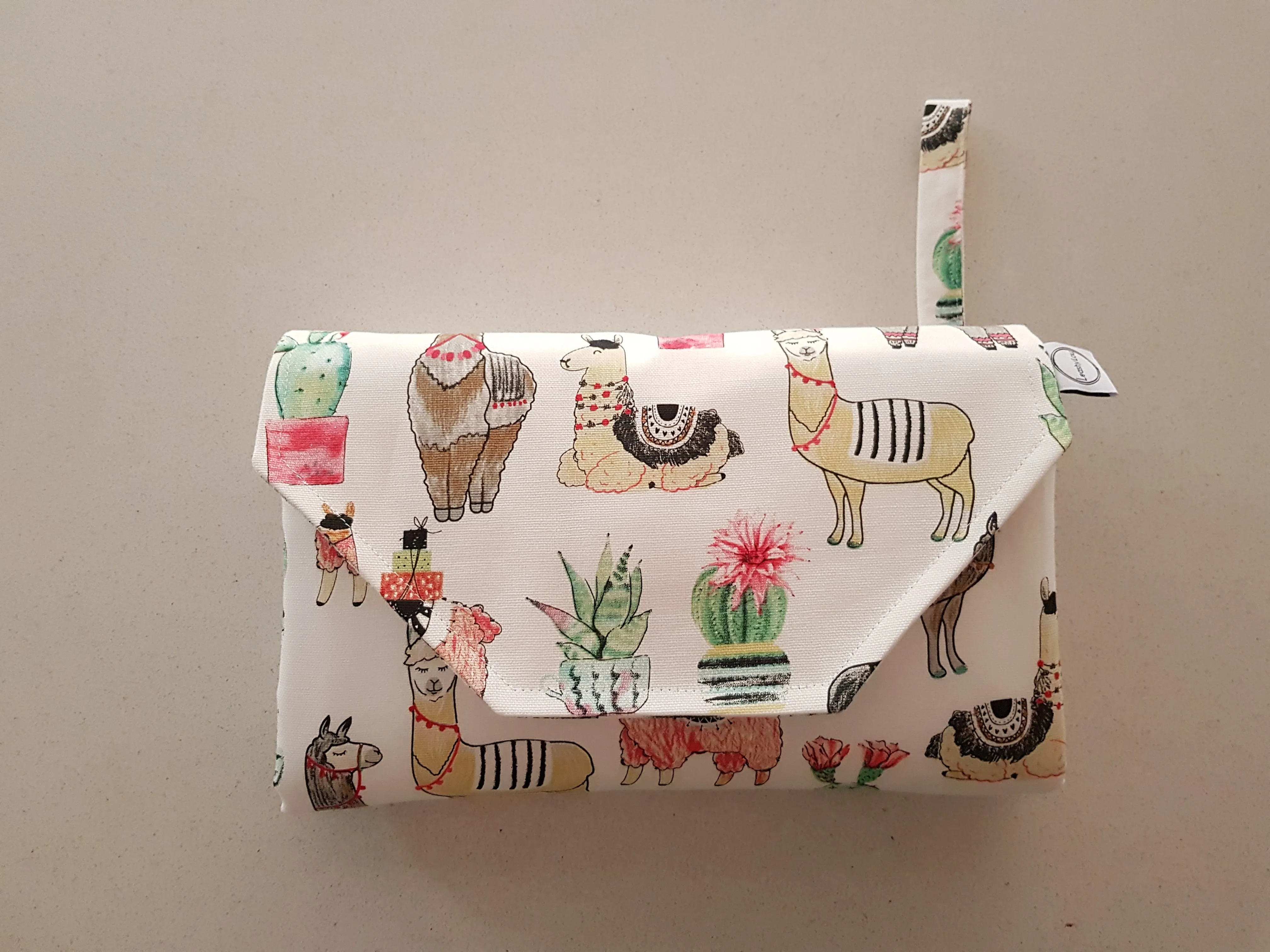 Happy Llamas Nappy change mat clutch with wipes pocket (Pre order - Dispatches in 10 - 12 days)