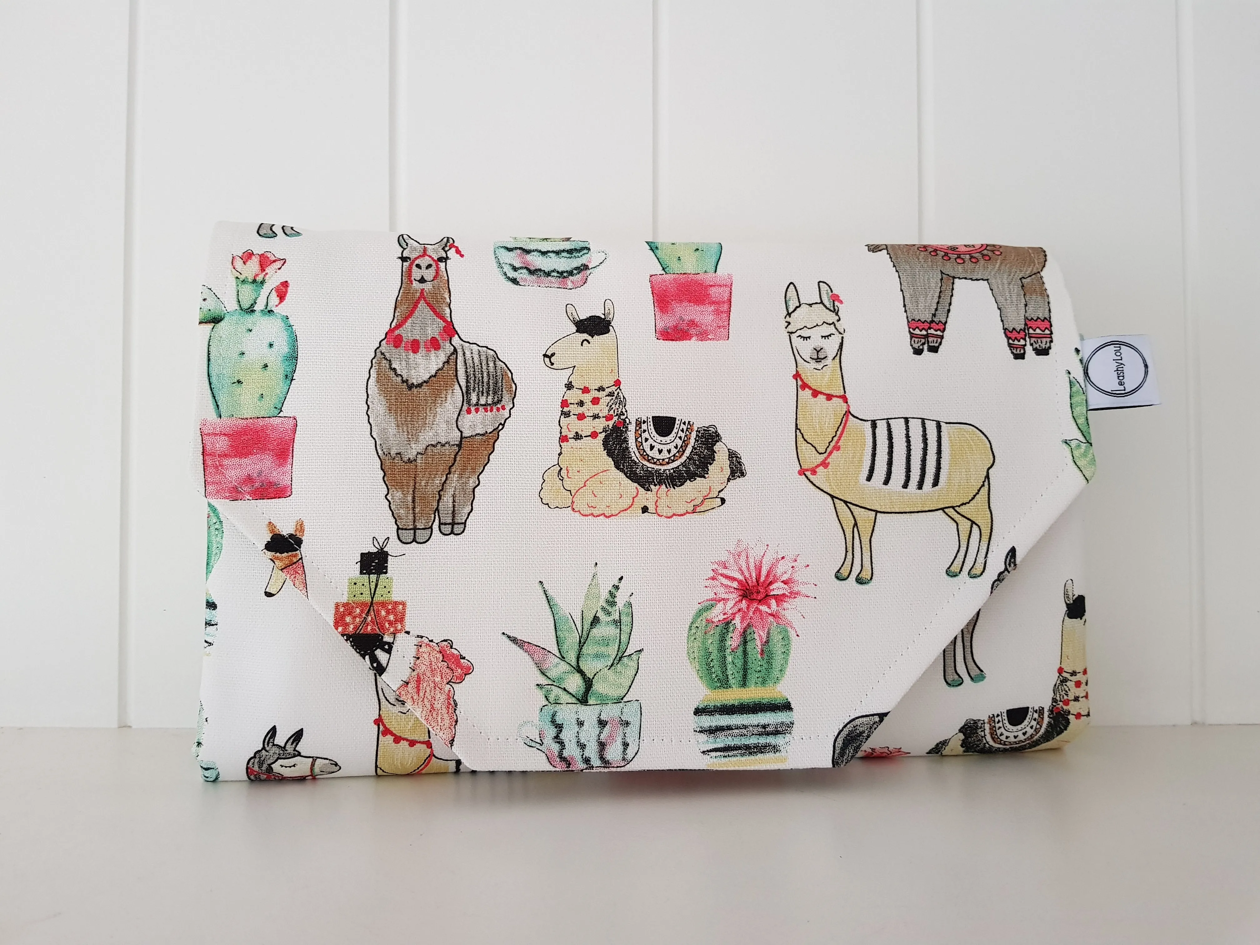 Happy Llamas Nappy change mat clutch with wipes pocket (Pre order - Dispatches in 10 - 12 days)