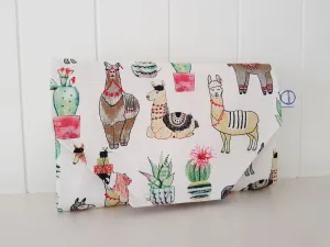 Happy Llamas Nappy change mat clutch with wipes pocket (Pre order - Dispatches in 10 - 12 days)