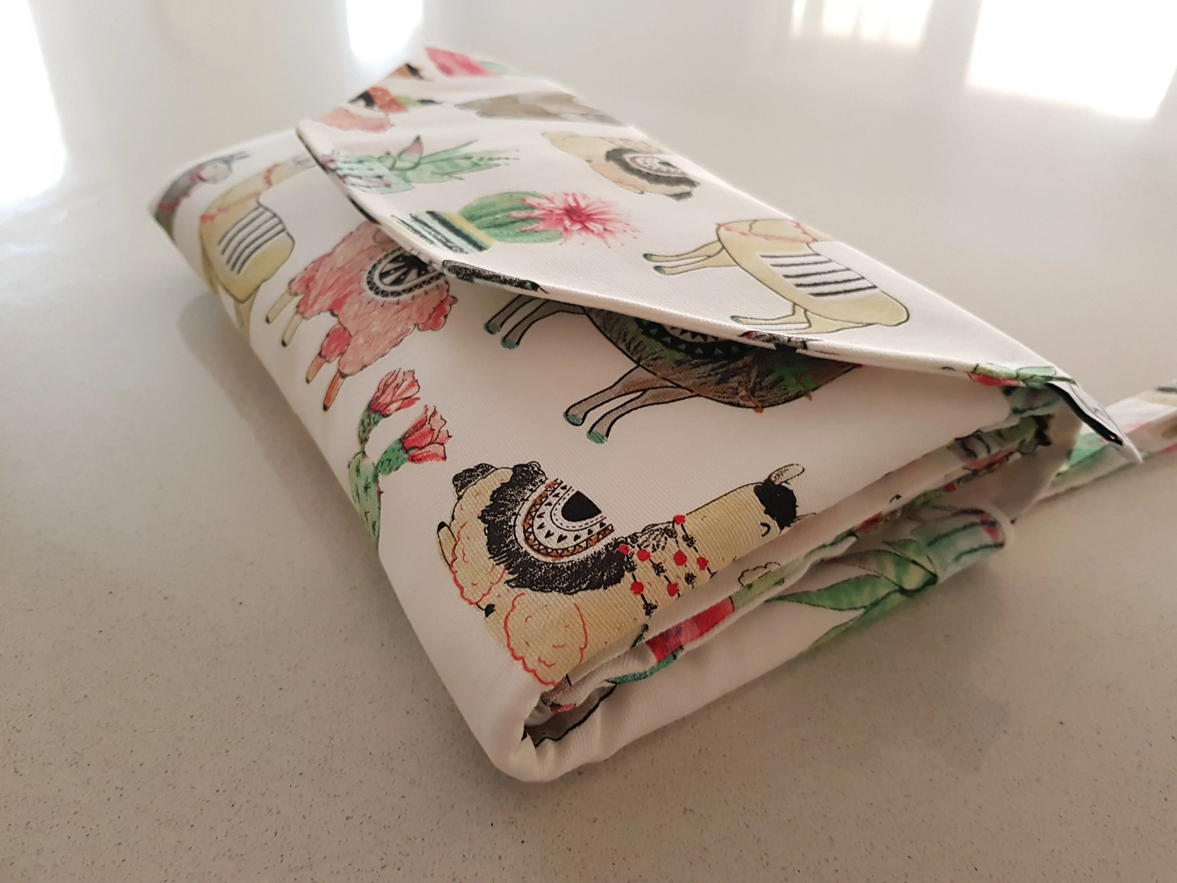 Happy Llamas Nappy change mat clutch with wipes pocket (Pre order - Dispatches in 10 - 12 days)