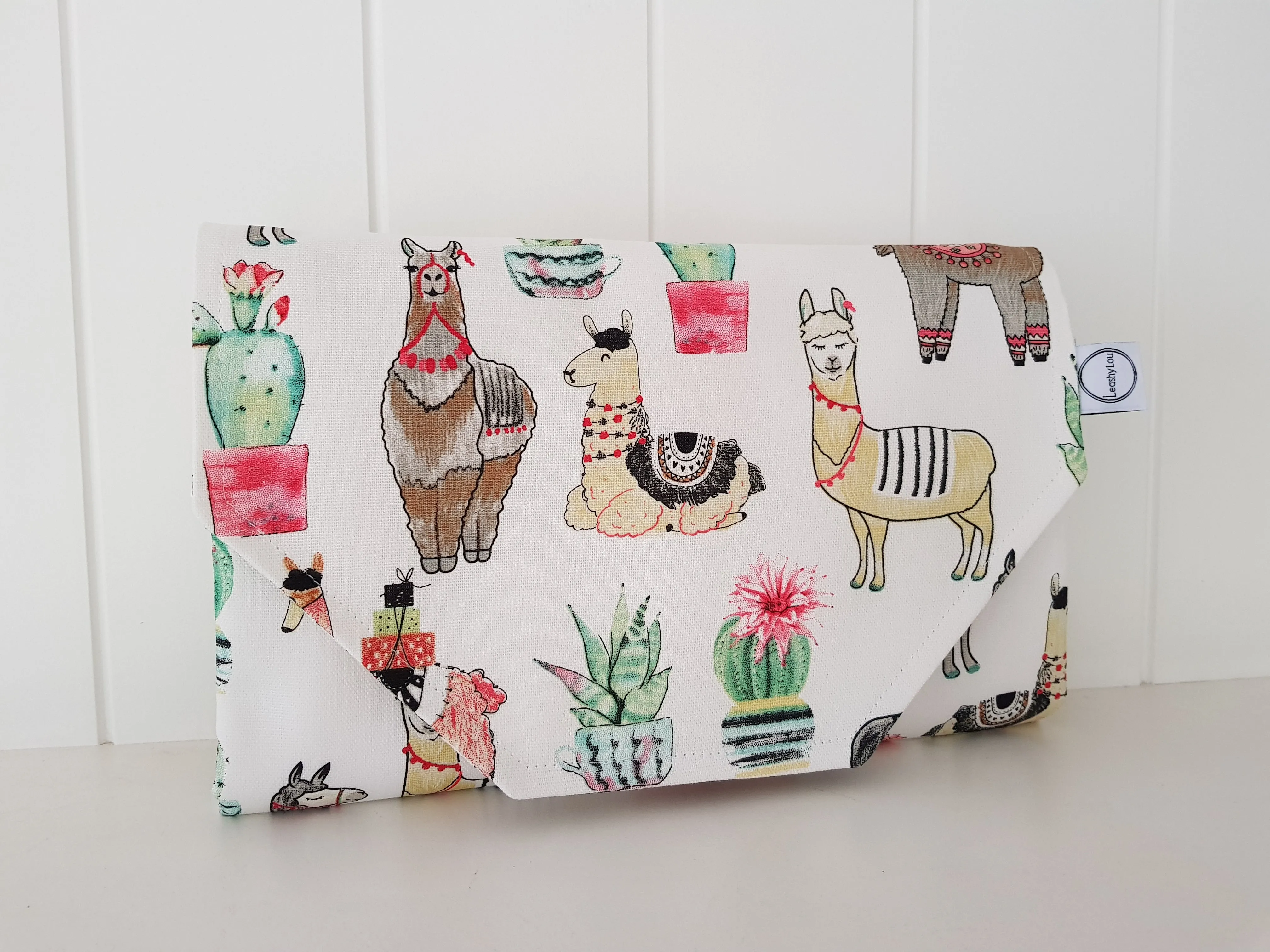 Happy Llamas Nappy change mat clutch with wipes pocket (Pre order - Dispatches in 10 - 12 days)