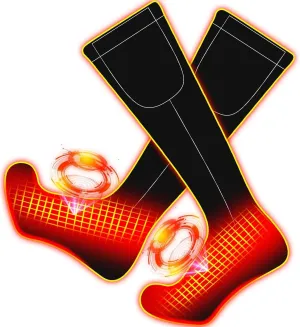 Heated Socks for Men/Women-Rechargeable Electric Battery Heat Socks,Winter Warm Novelty Heat Insulated Sox Kit,Thick Thermo Skiing Heating Stockings,Hunting Climbing Hiking Foot Warmer Socks(Black,L)