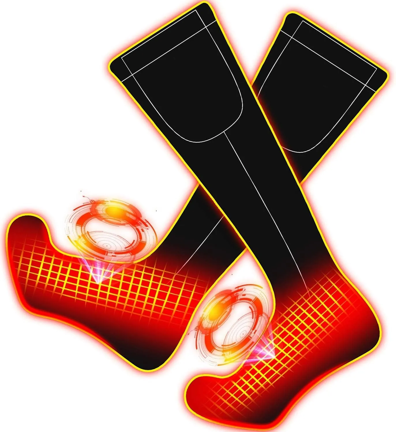 Heated Socks for Men/Women-Rechargeable Electric Battery Heat Socks,Winter Warm Novelty Heat Insulated Sox Kit,Thick Thermo Skiing Heating Stockings,Hunting Climbing Hiking Foot Warmer Socks(Black,L)