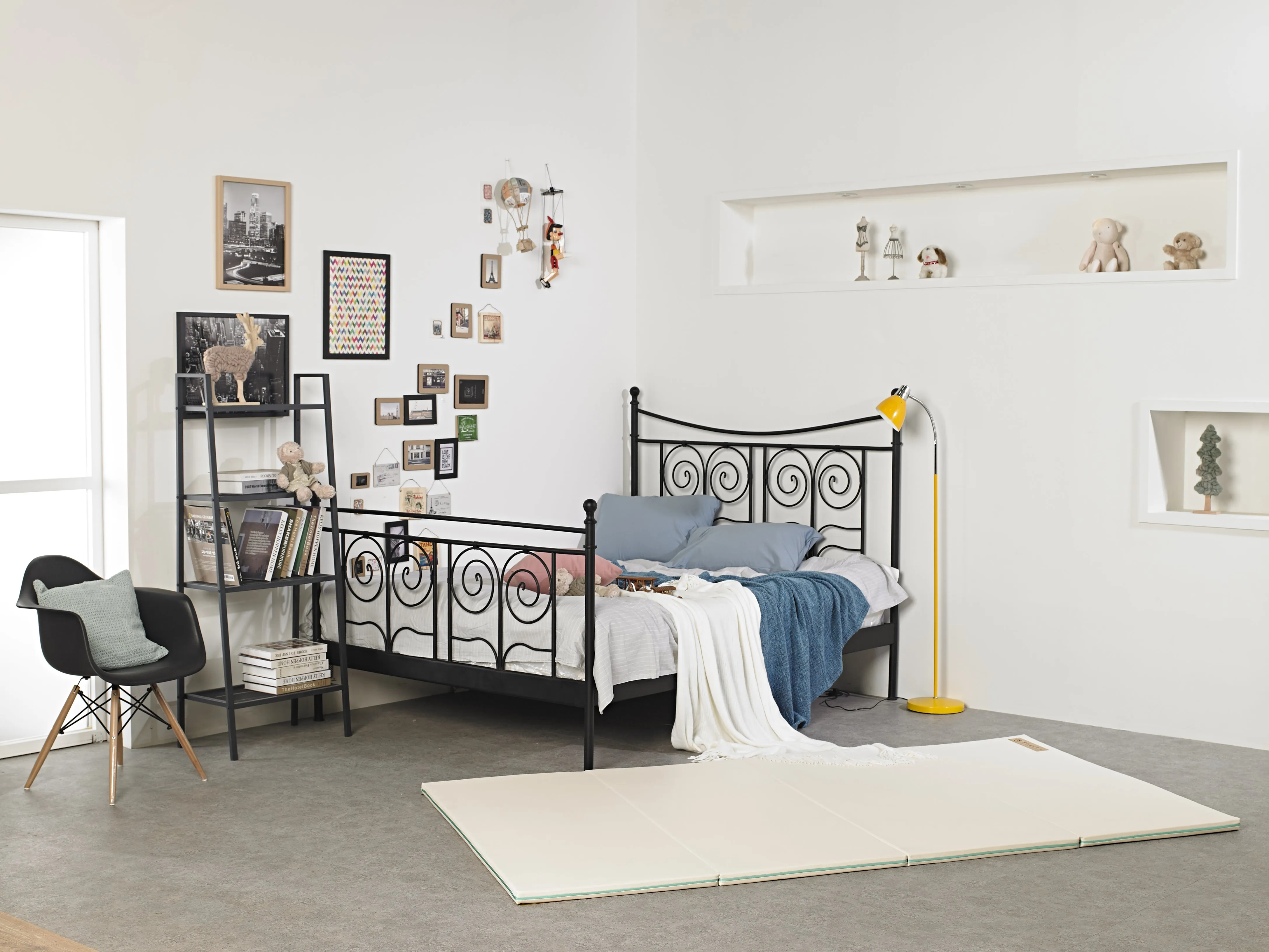 Huella Memory Foam Playmat Marshmellow & Pistachio (Blue) - M (2000 x 1200)