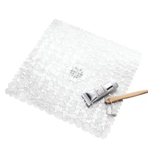 iDesign Pebblz Square Shower Mat in Clear