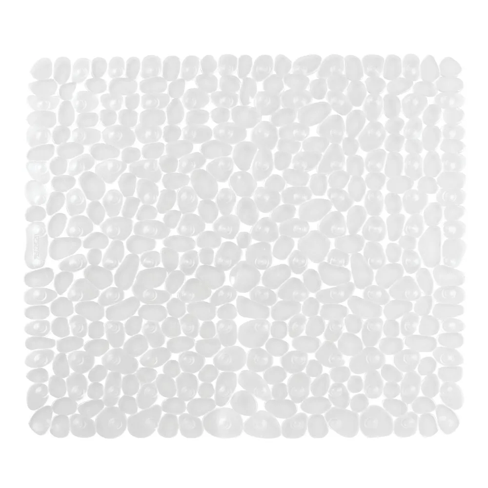 iDesign Pebblz Square Shower Mat in Clear