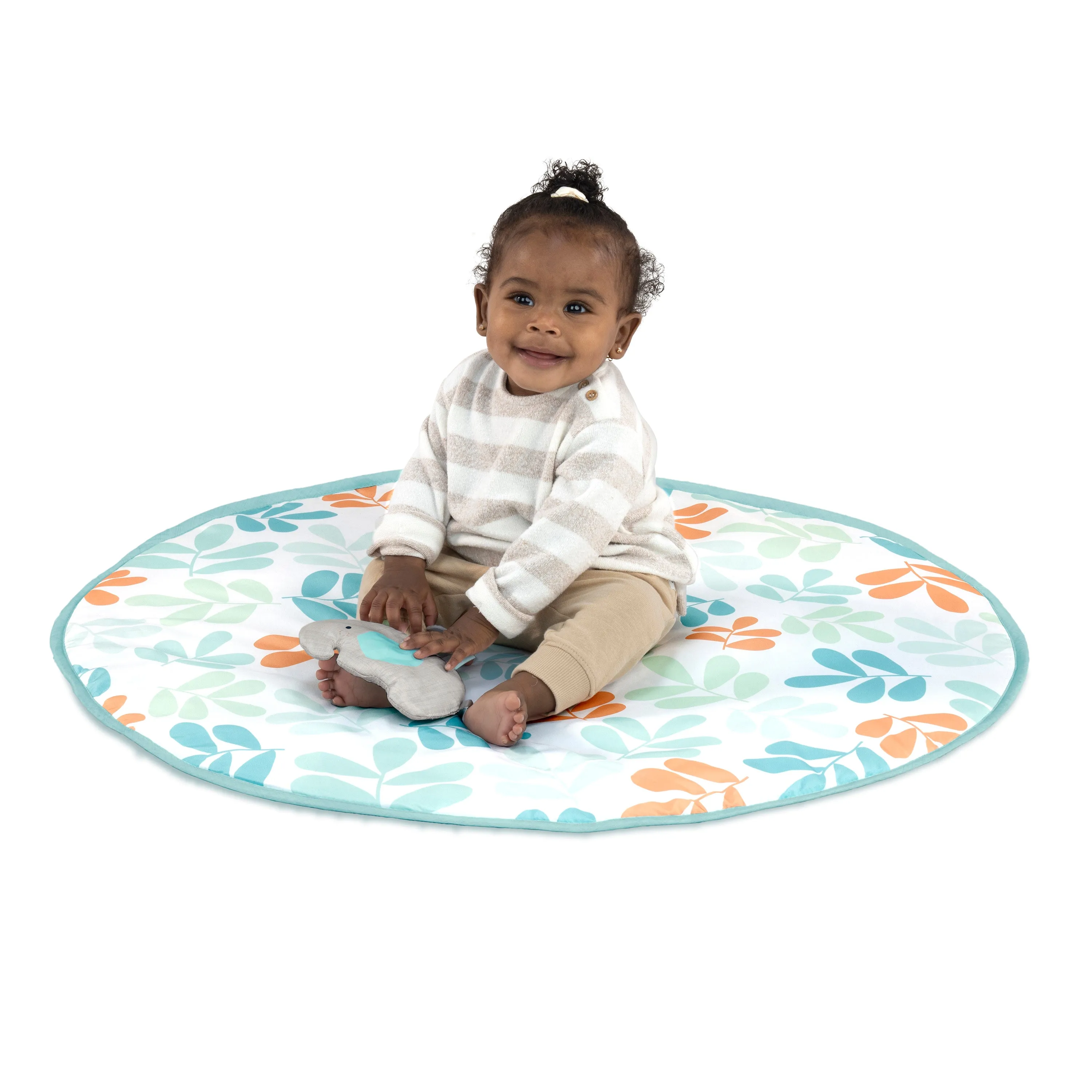 Ingenuity Sun Valley Wooden Toy Arch & Baby Play Mat, For Ages 0-36 Months