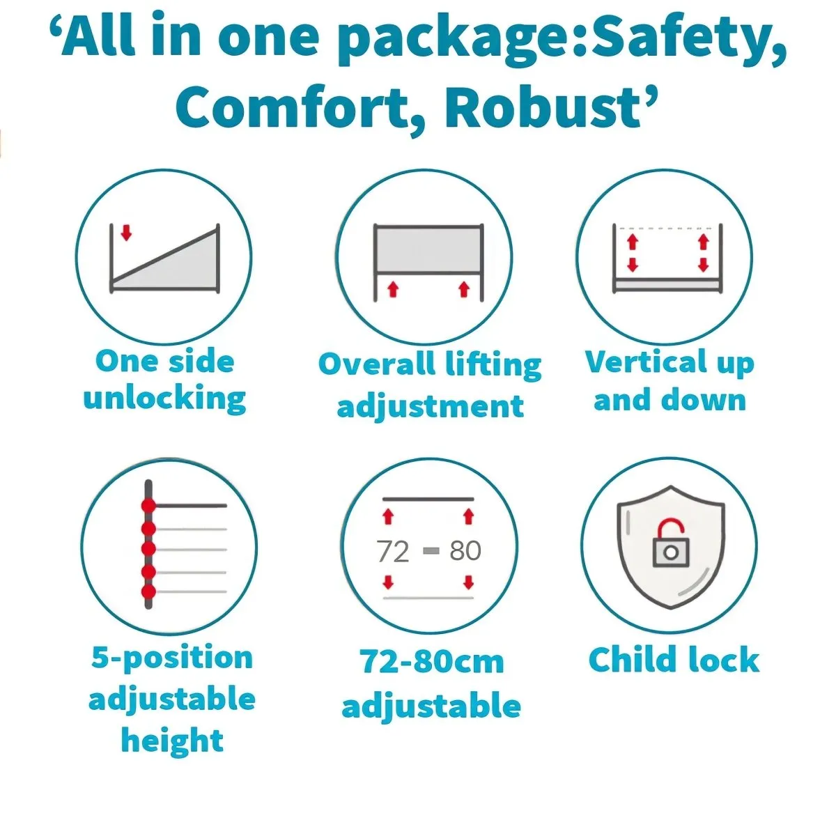 KidDough Adjustable Bed Rail Guard for Kids Safety- Grey