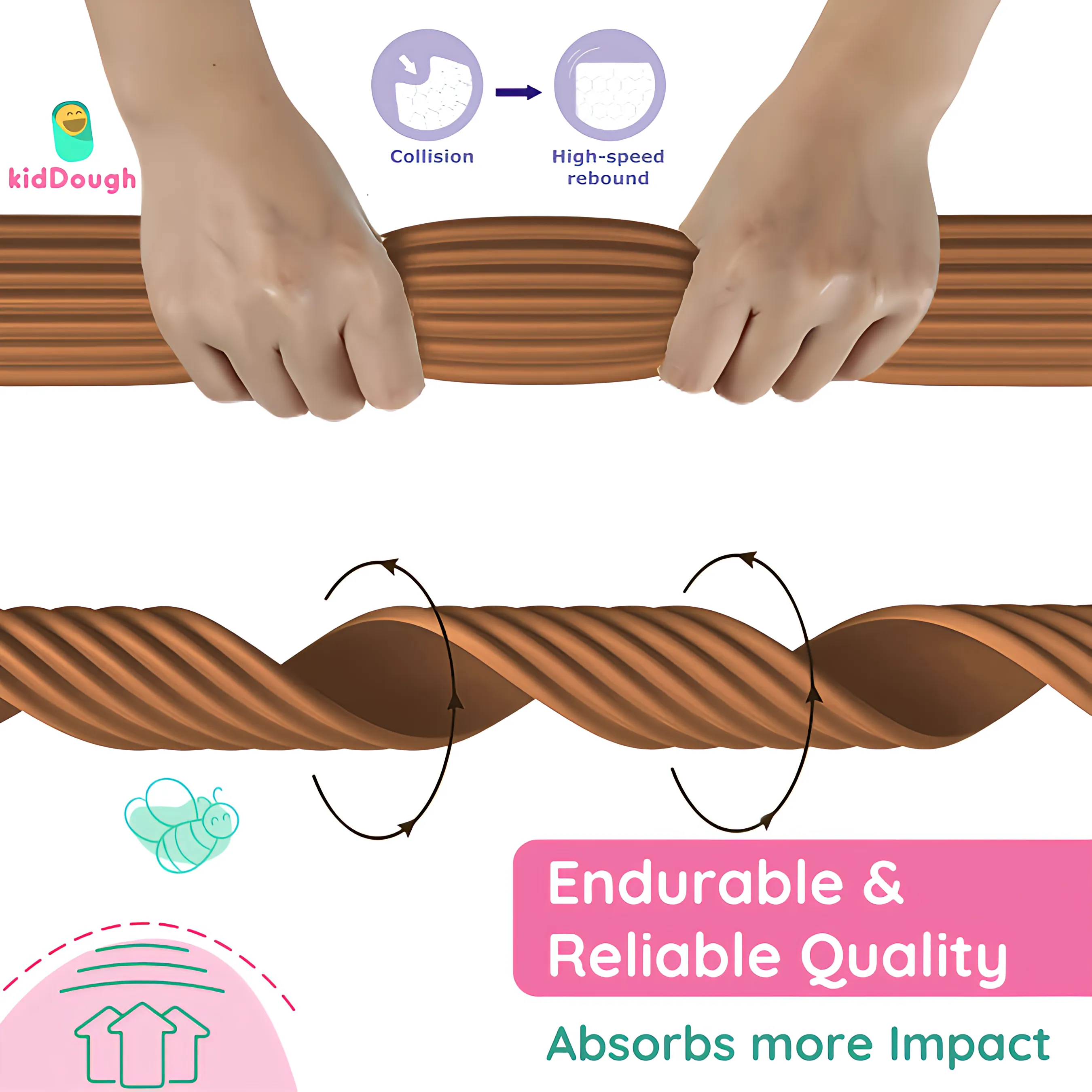 KidDough Baby Proofing Flat Edge Protector- 2 Mtrs Wood Color