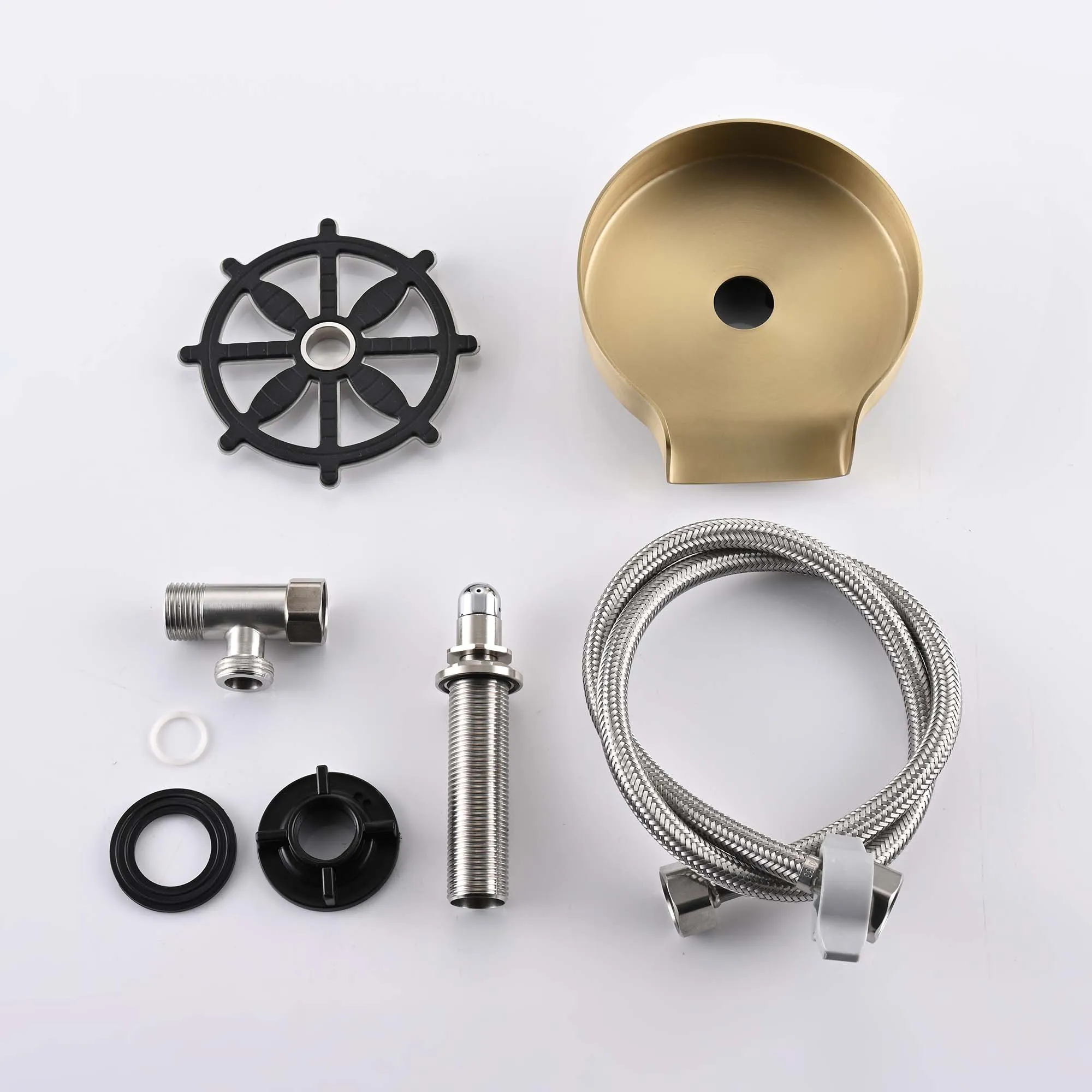 Kitchen Sink Glass Rinser Device Stainless Steel Glass Rinse Bar Bottle Rinse Brushed Gold JK0144