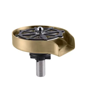 Kitchen Sink Glass Rinser Device Stainless Steel Glass Rinse Bar Bottle Rinse Brushed Gold JK0144