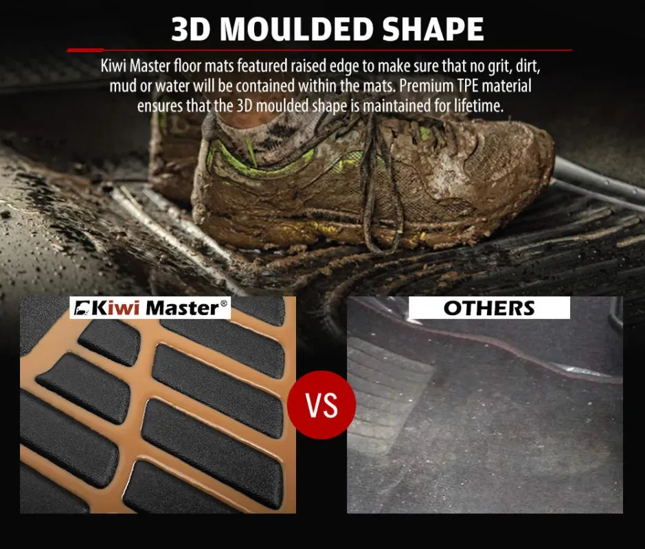 Kiwi Master 3D TPE Car Floor Mats for ISUZU D-MAX 2012 - 2020