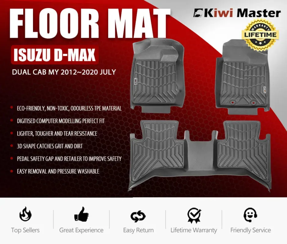 Kiwi Master 3D TPE Car Floor Mats for ISUZU D-MAX 2012 - 2020