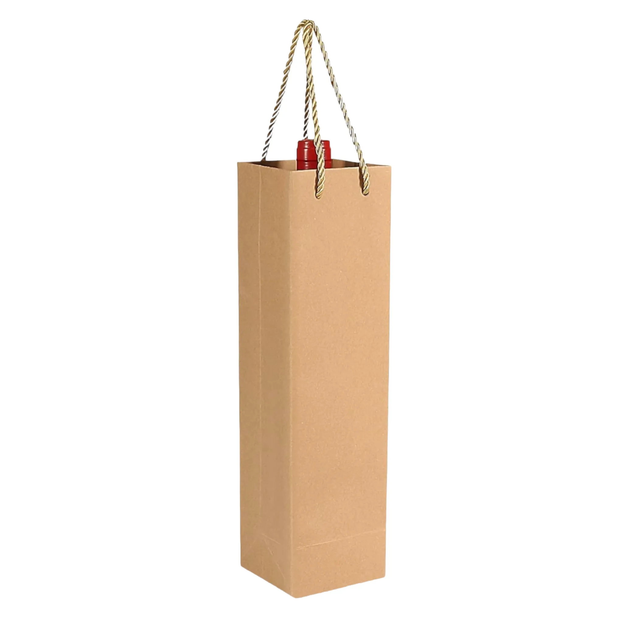 Kraft Gift Bottle Bag Brown 11x36x10cm