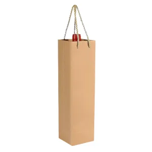 Kraft Gift Bottle Bag Brown 11x36x10cm