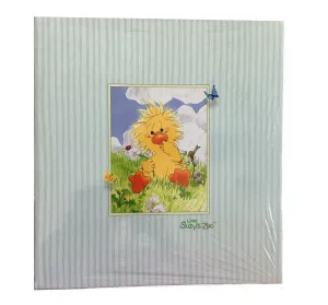 Little Suzy's Zoo Witzy Yellow Duck in Meadow Grass Scrapbook Baby Album 50 Inserts & 25 Sheet Protectors Vintage 2003 White Green Stripe
