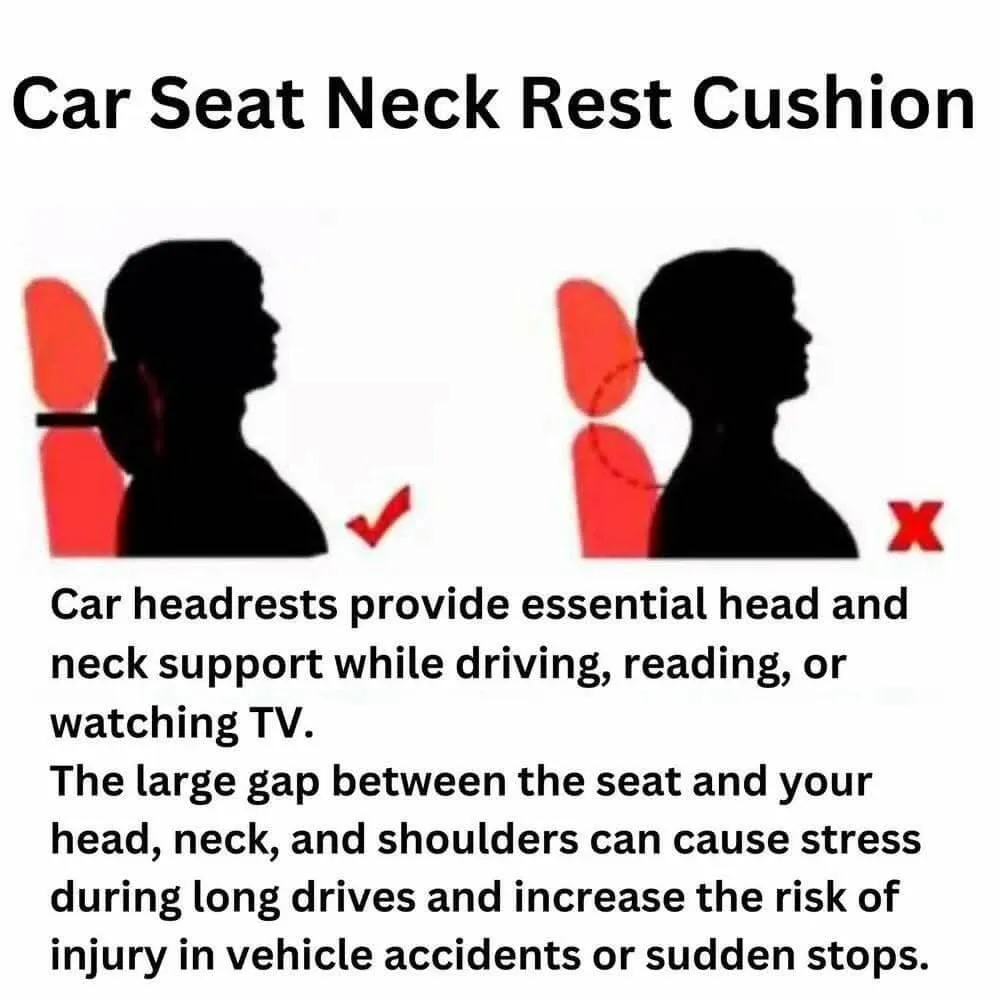 Lushomes "Set of 2 Premium Quilted Velvet Car Seat Neck Rest Pillows, 16x25 cm, Black"