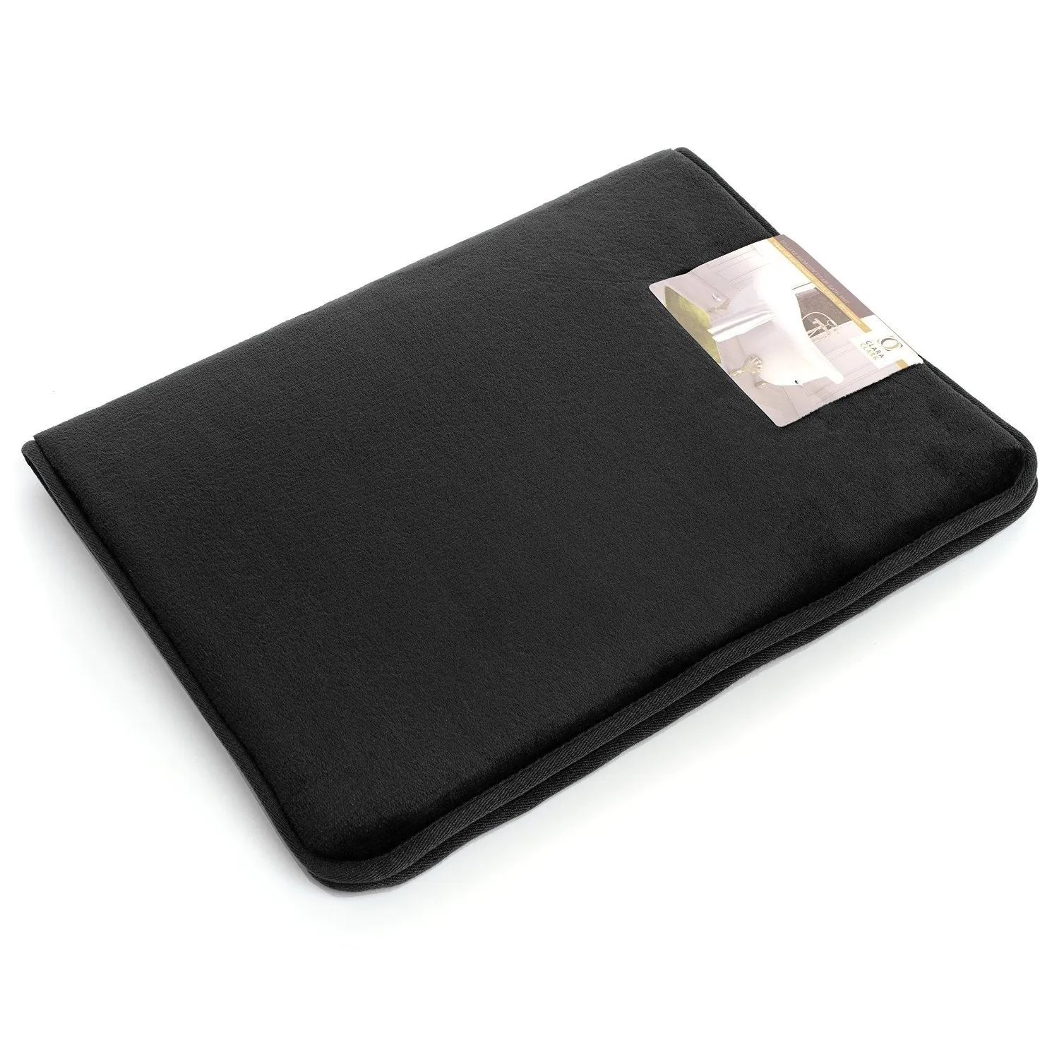 Memory Foam Bathrug - Black Bath Mat and Shower Rug Small 17&quot; X 24&quot; Inches, Non Slip Latex Free Plush Microfiber. Comfortable, Beautiful and Maximum Absorbency.