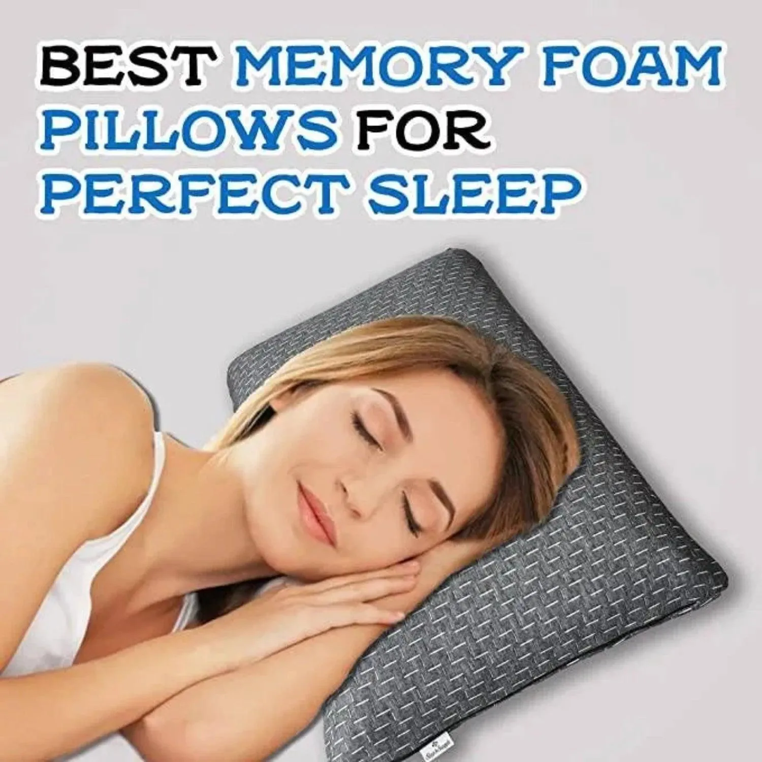Memory Foam Ergonomic Anti Snore Cervical Neck Charcoal Bamboo Pillow for Pain Comfort