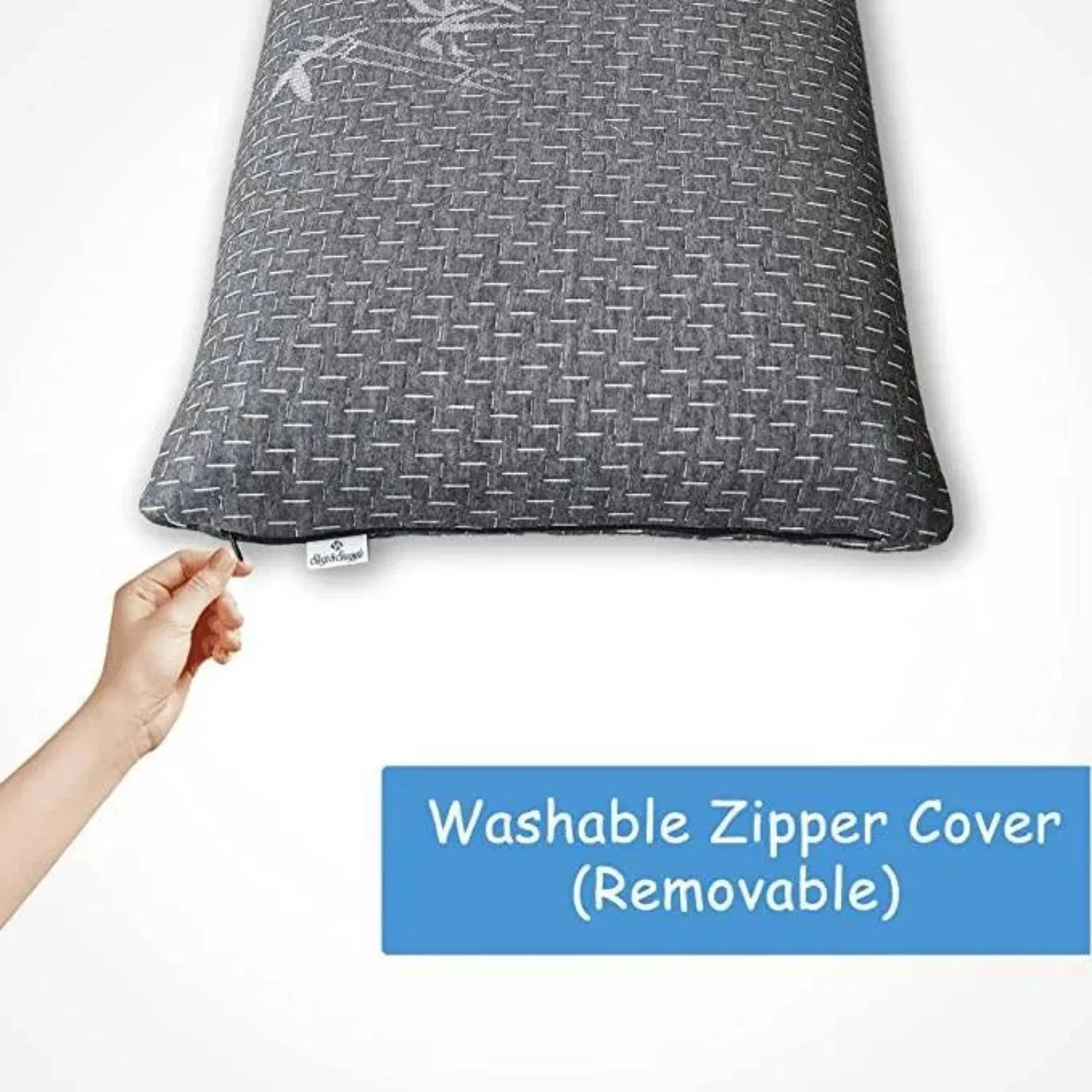 Memory Foam Ergonomic Anti Snore Cervical Neck Charcoal Bamboo Pillow for Pain Comfort