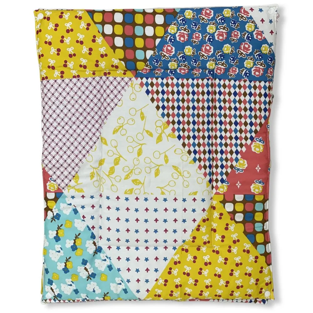 Multi print Pack Of 3 Quilted Cotton Sheets   1 Plastic Sheet