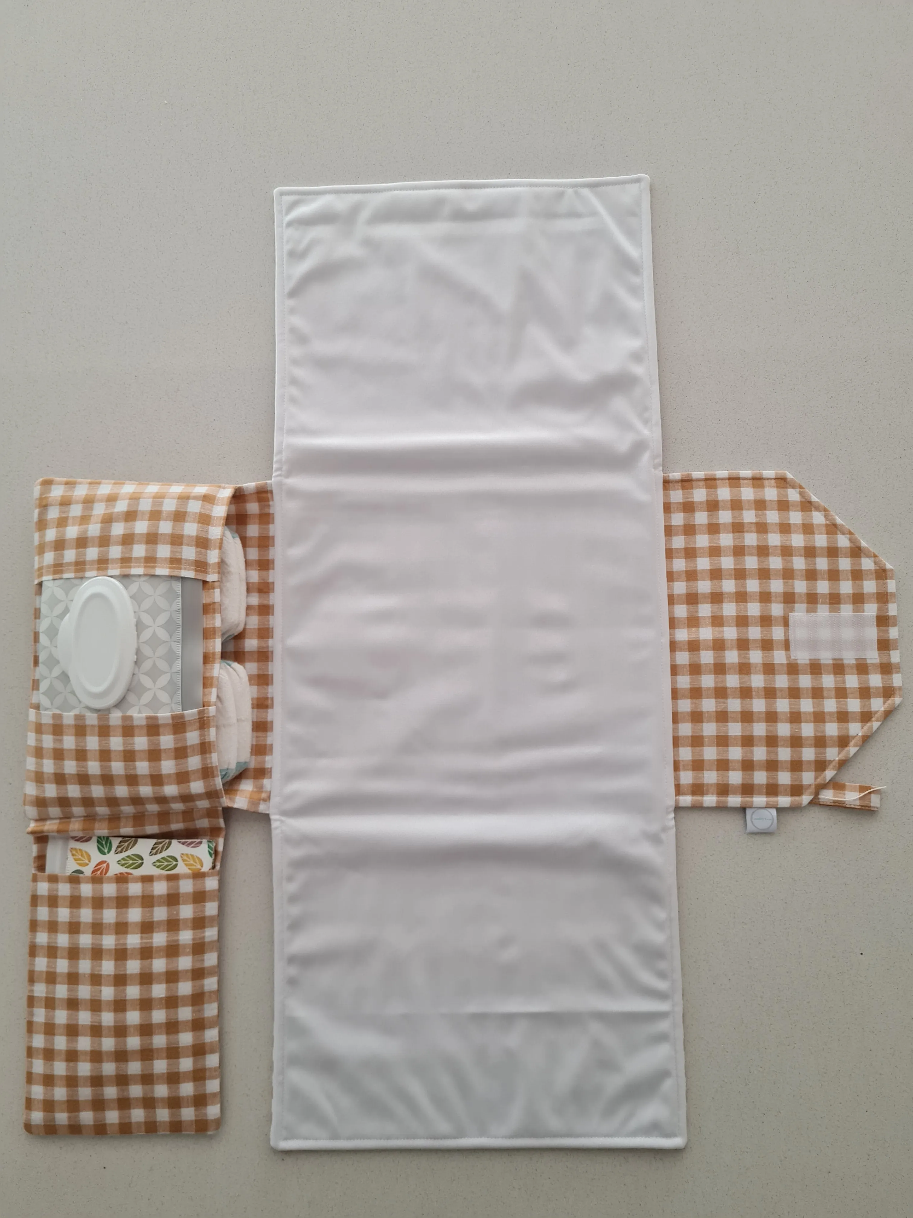 Mustard Gingham Nappy change mat clutch (Pre order - Dispatches in 12 days)