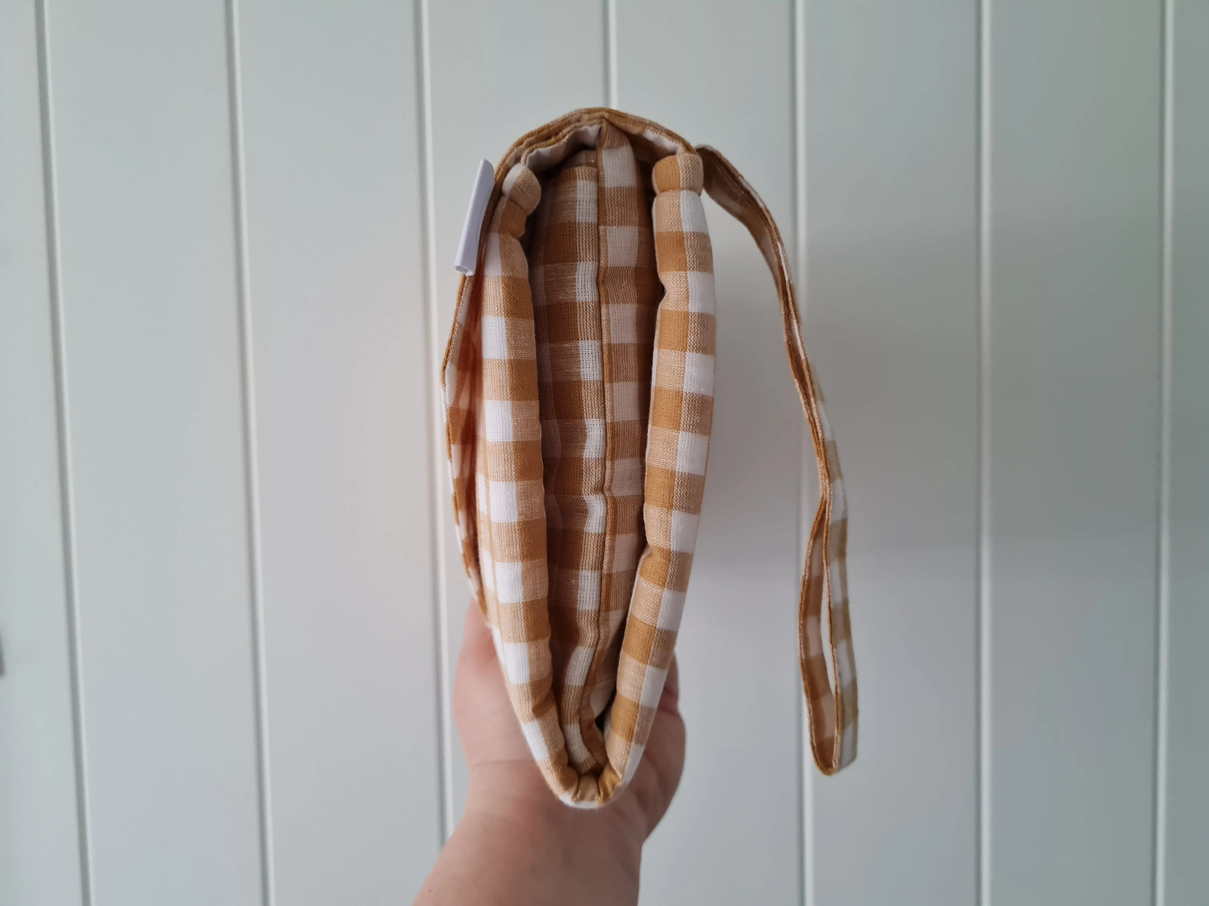 Mustard Gingham Nappy change mat clutch (Pre order - Dispatches in 12 days)