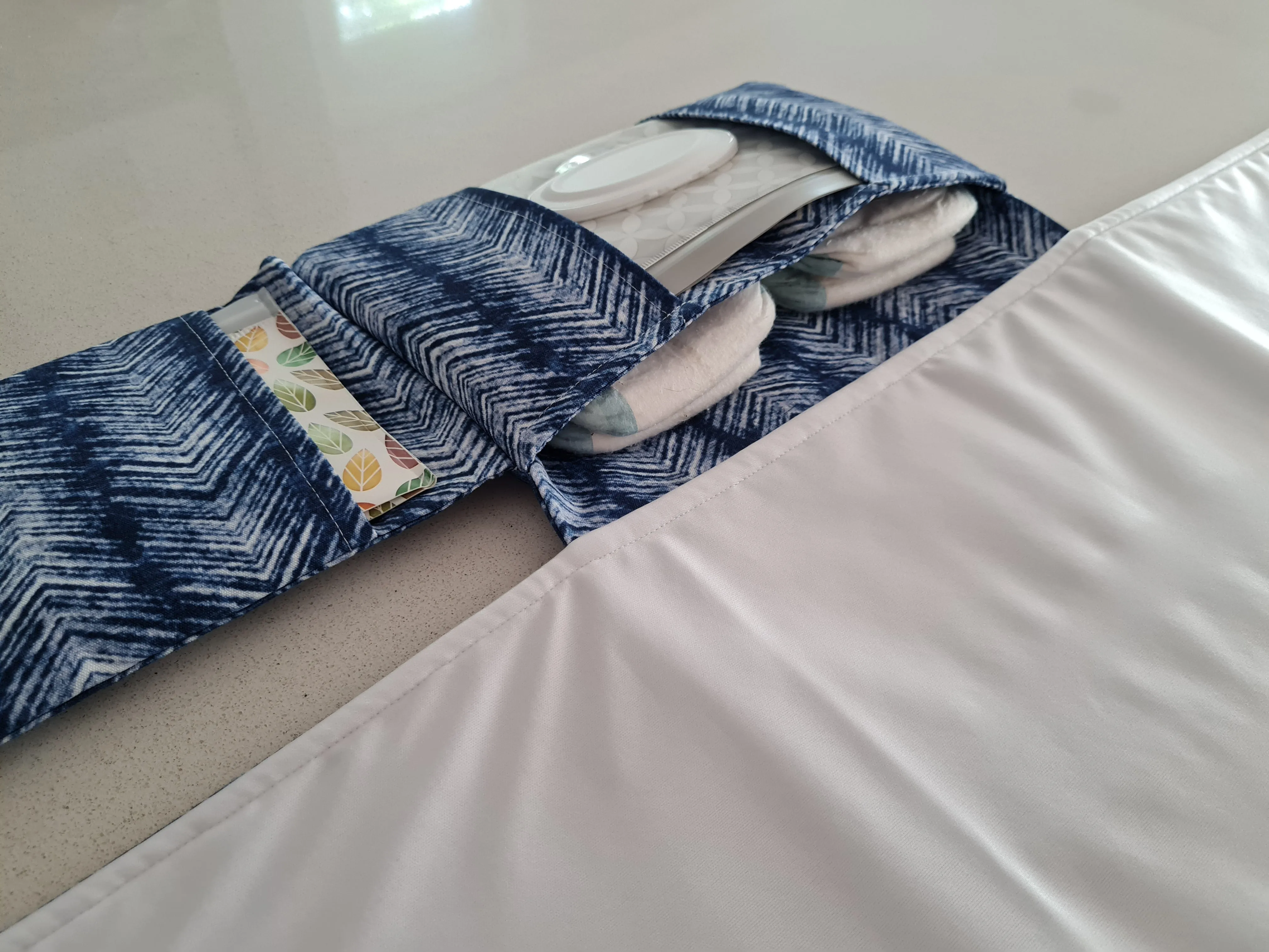Navy Herringbone Nappy change mat clutch (Pre Order - Dispatches 10-12 days)