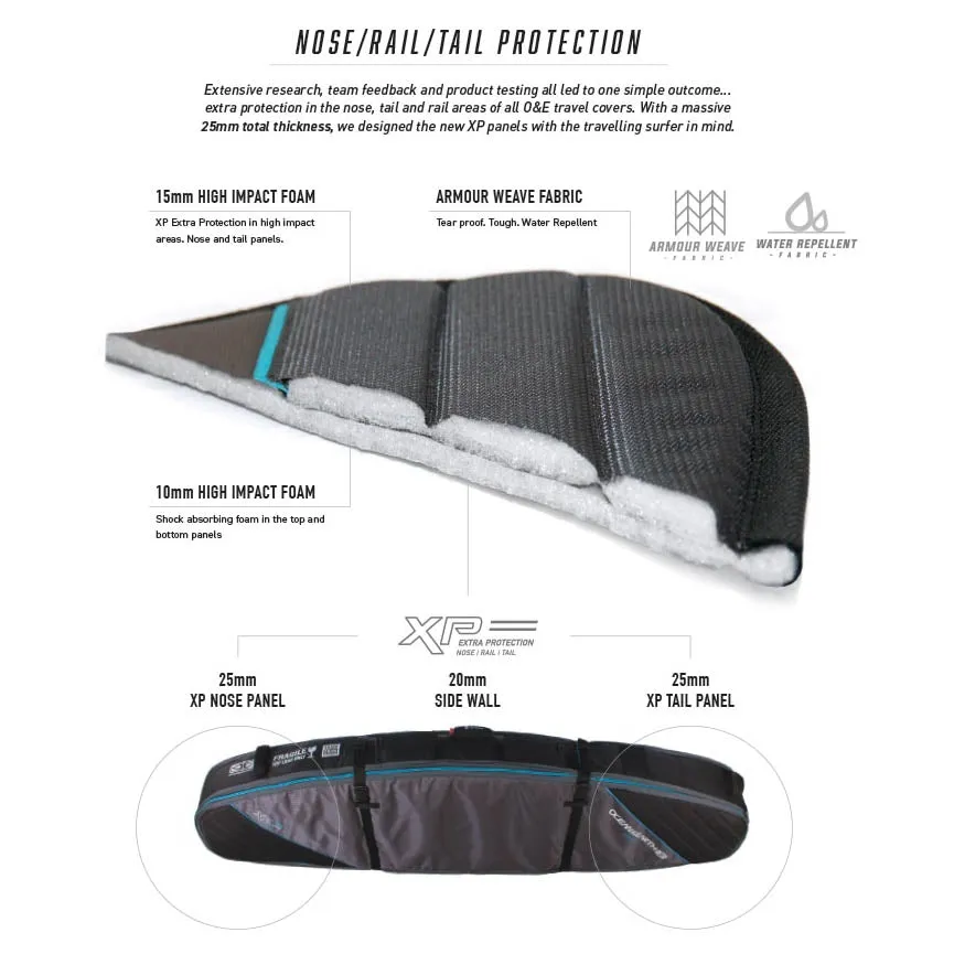Ocean & Earth Double Coffin Shortboard Cover - Silver