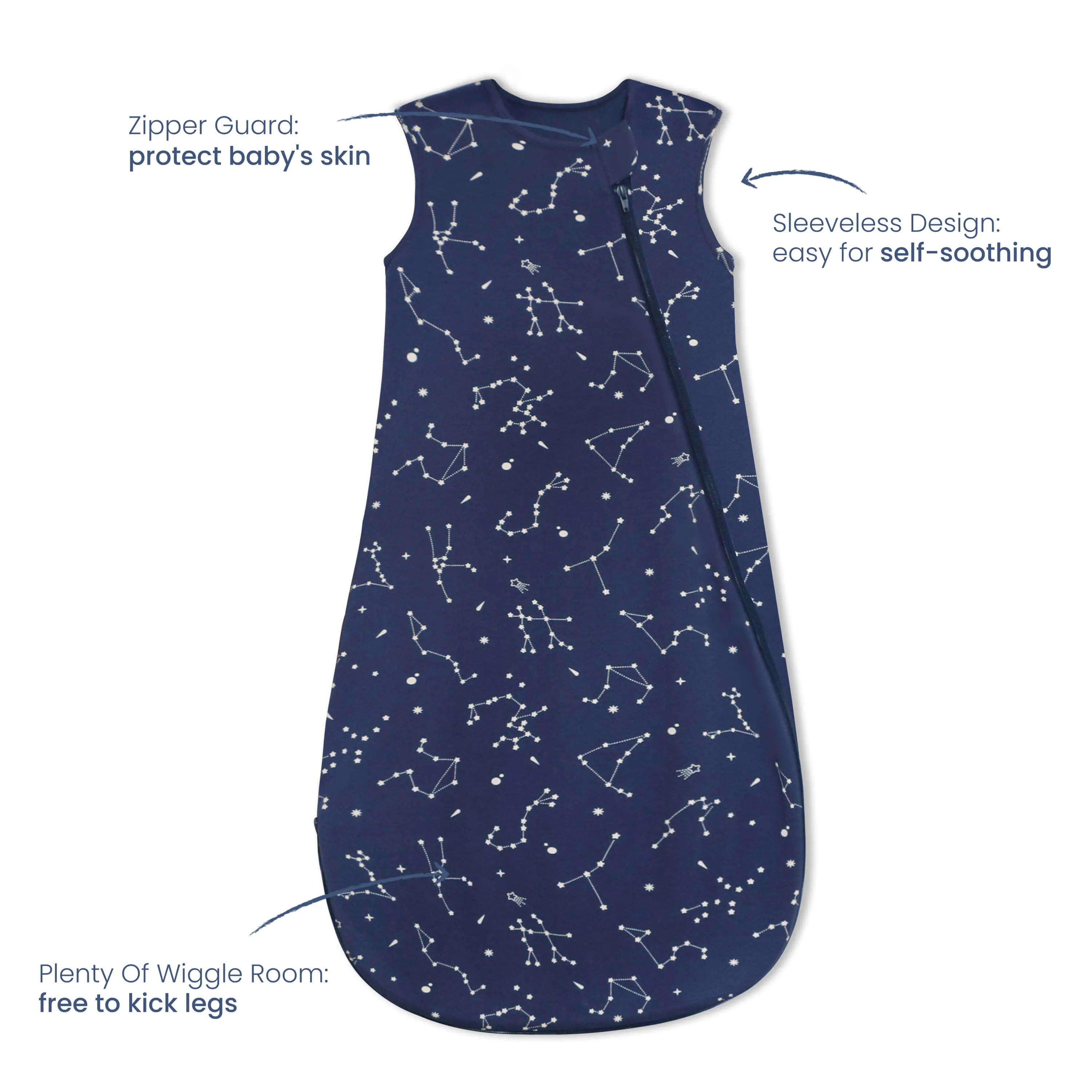 Organic Sleeveless Sleep Sack 0.5 TOG - Constellation