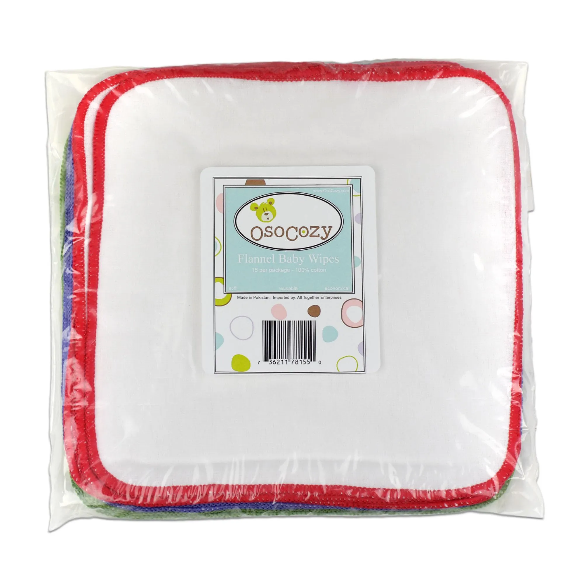 OsoCozy: Flannel Baby Wipes - 100% Cotton, Unbleached & Reusable