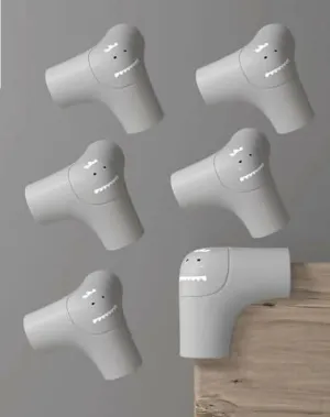 P-Plus International grey soft baby proofing corner guards & edge protectors (pack of 6)