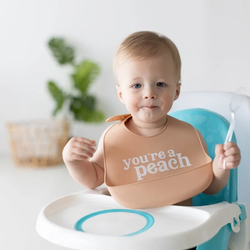 Pearhead  Silicone Bib 2 Pcs - You're A Peach (6m )
