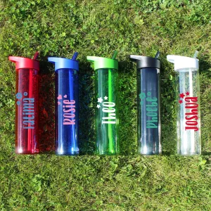 Personalised Kid's Water Bottle with Flip Straw 600ml