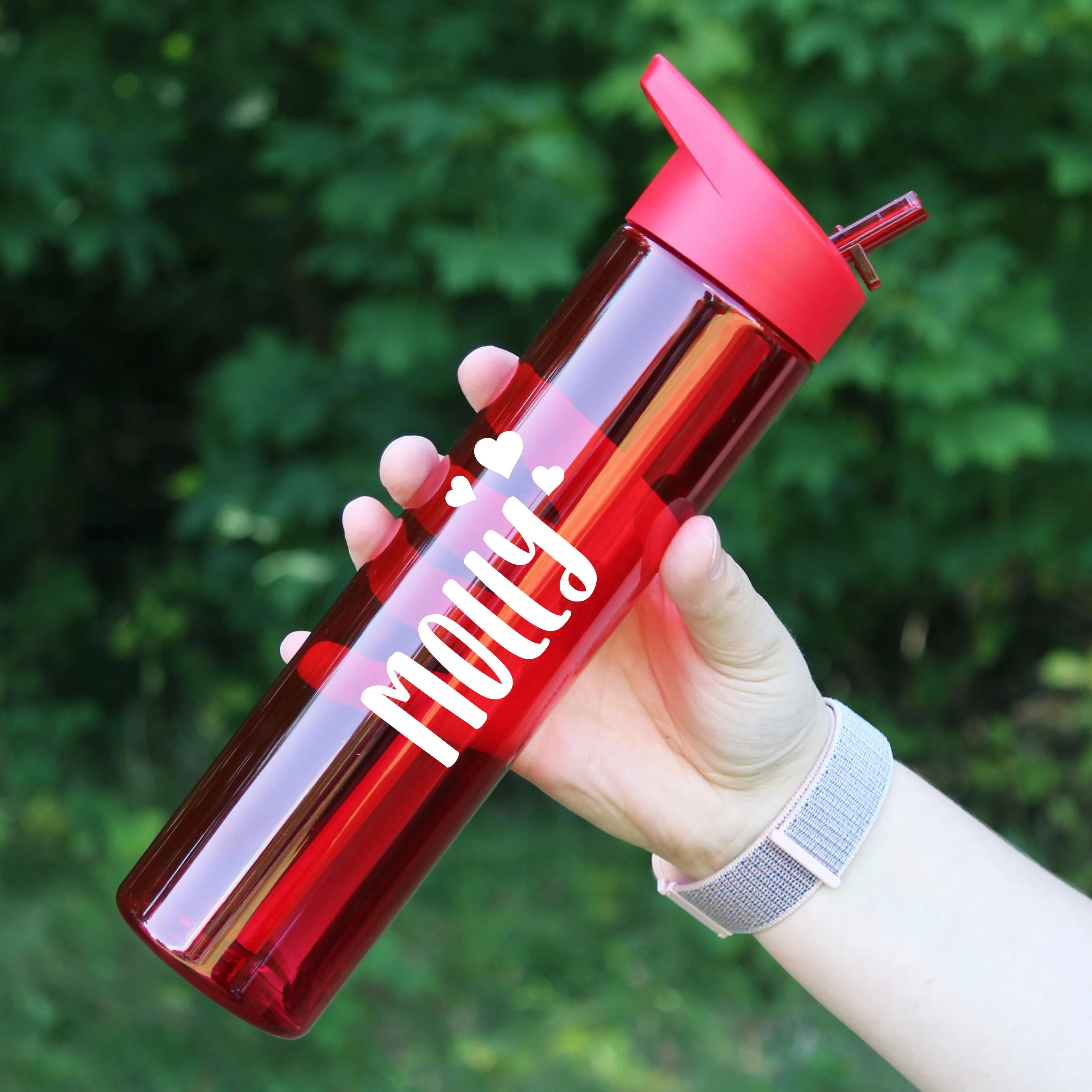 Personalised Kid's Water Bottle with Flip Straw 600ml