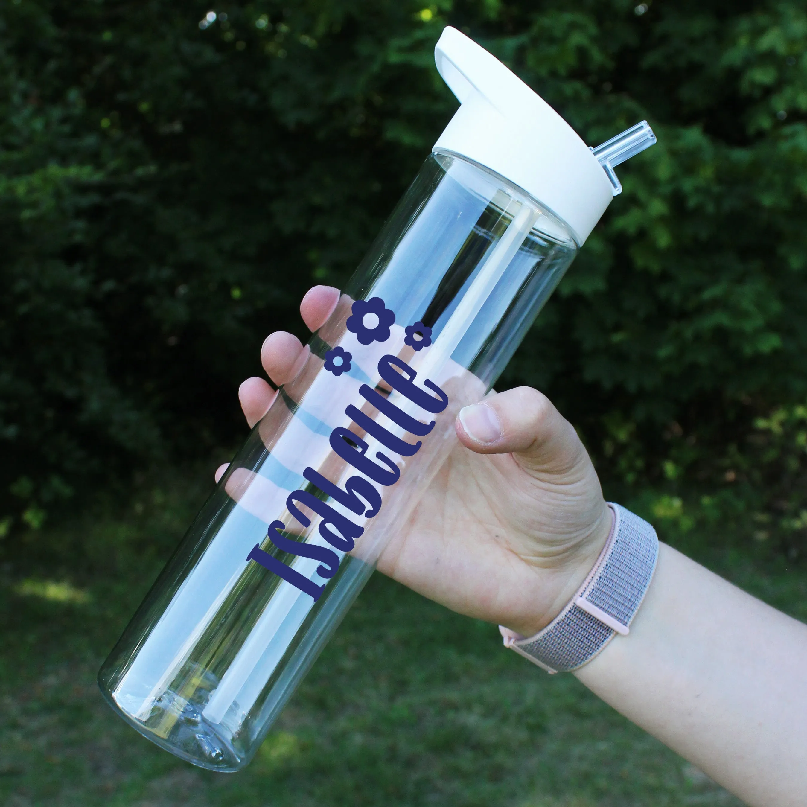 Personalised Kid's Water Bottle with Flip Straw 600ml