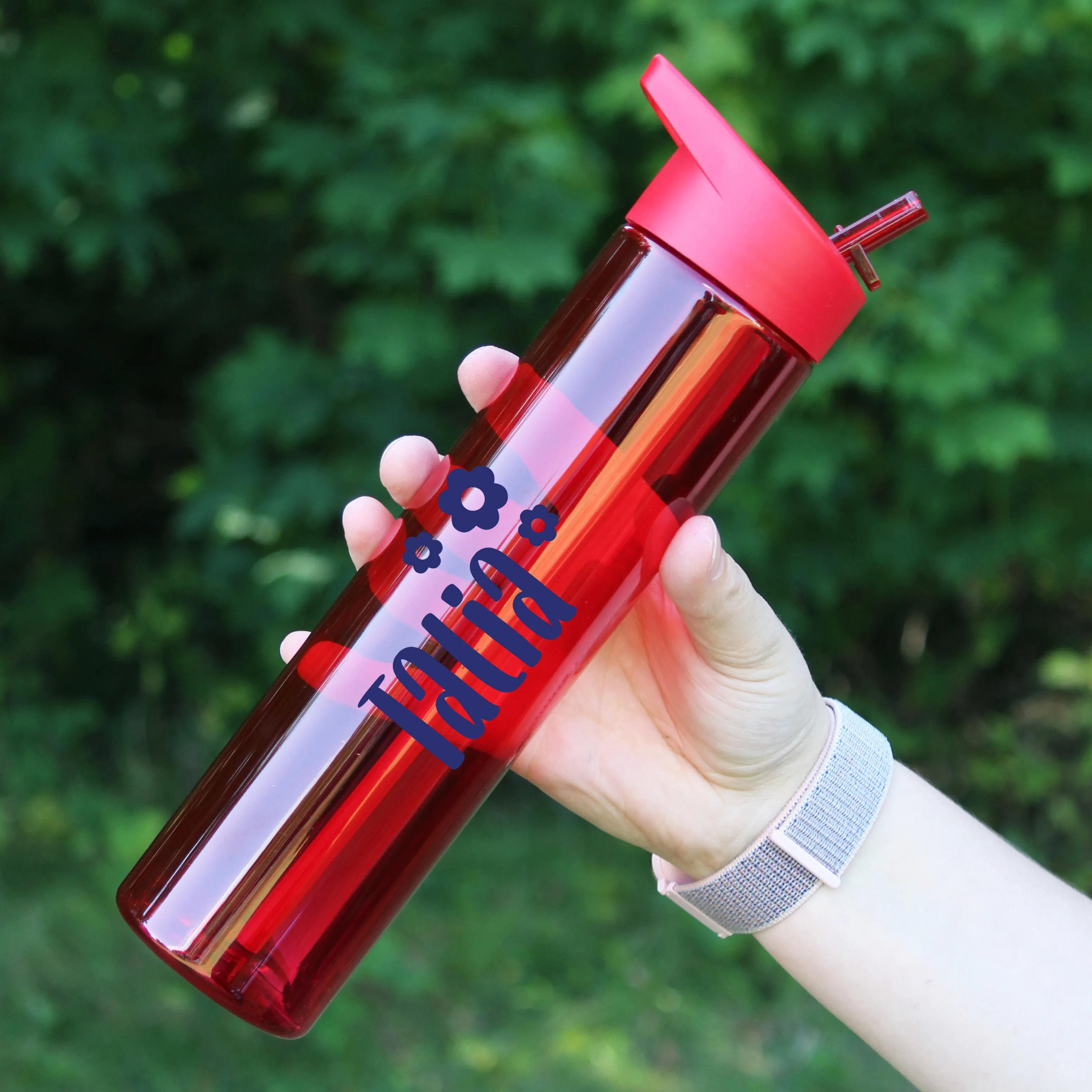 Personalised Kid's Water Bottle with Flip Straw 600ml