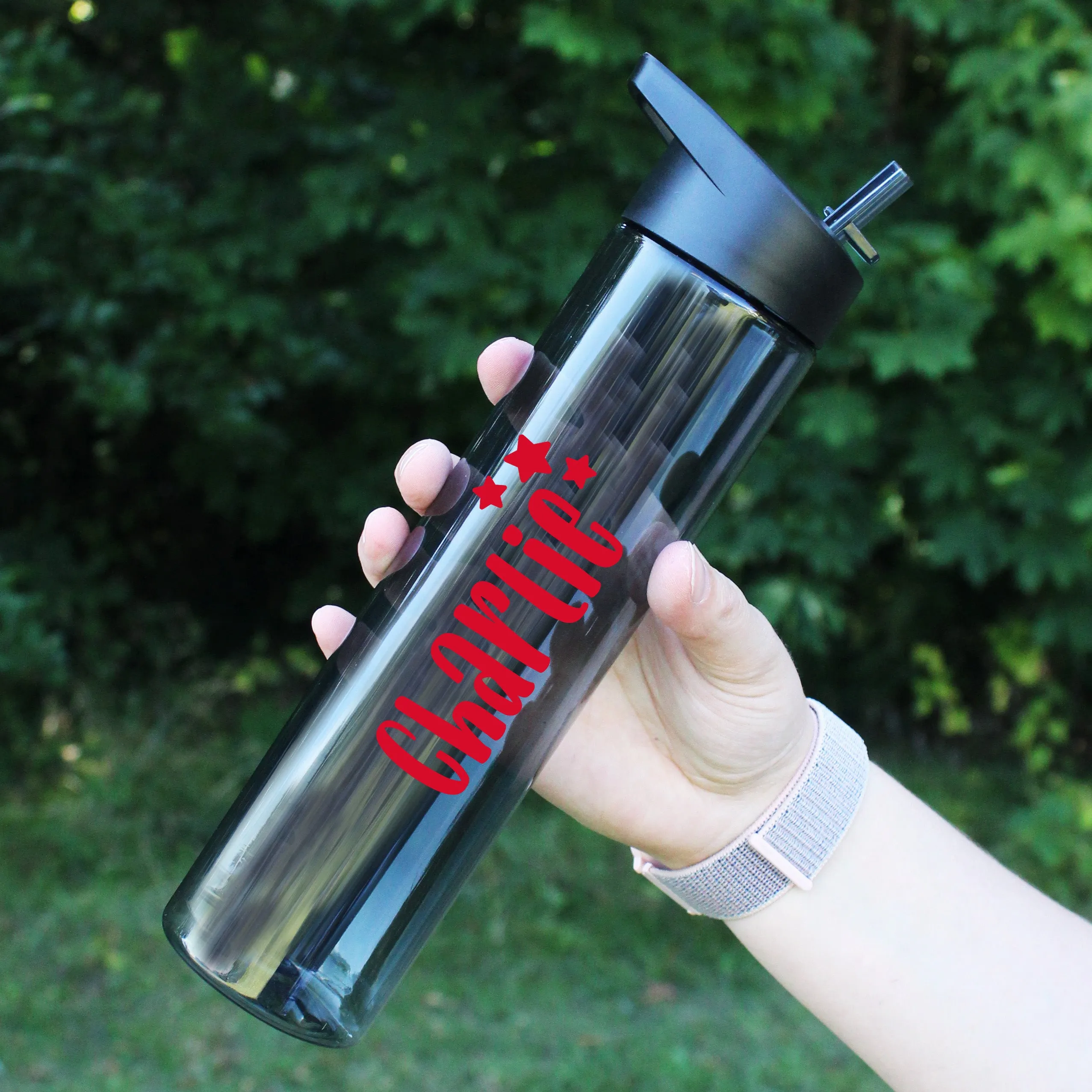 Personalised Kid's Water Bottle with Flip Straw 600ml