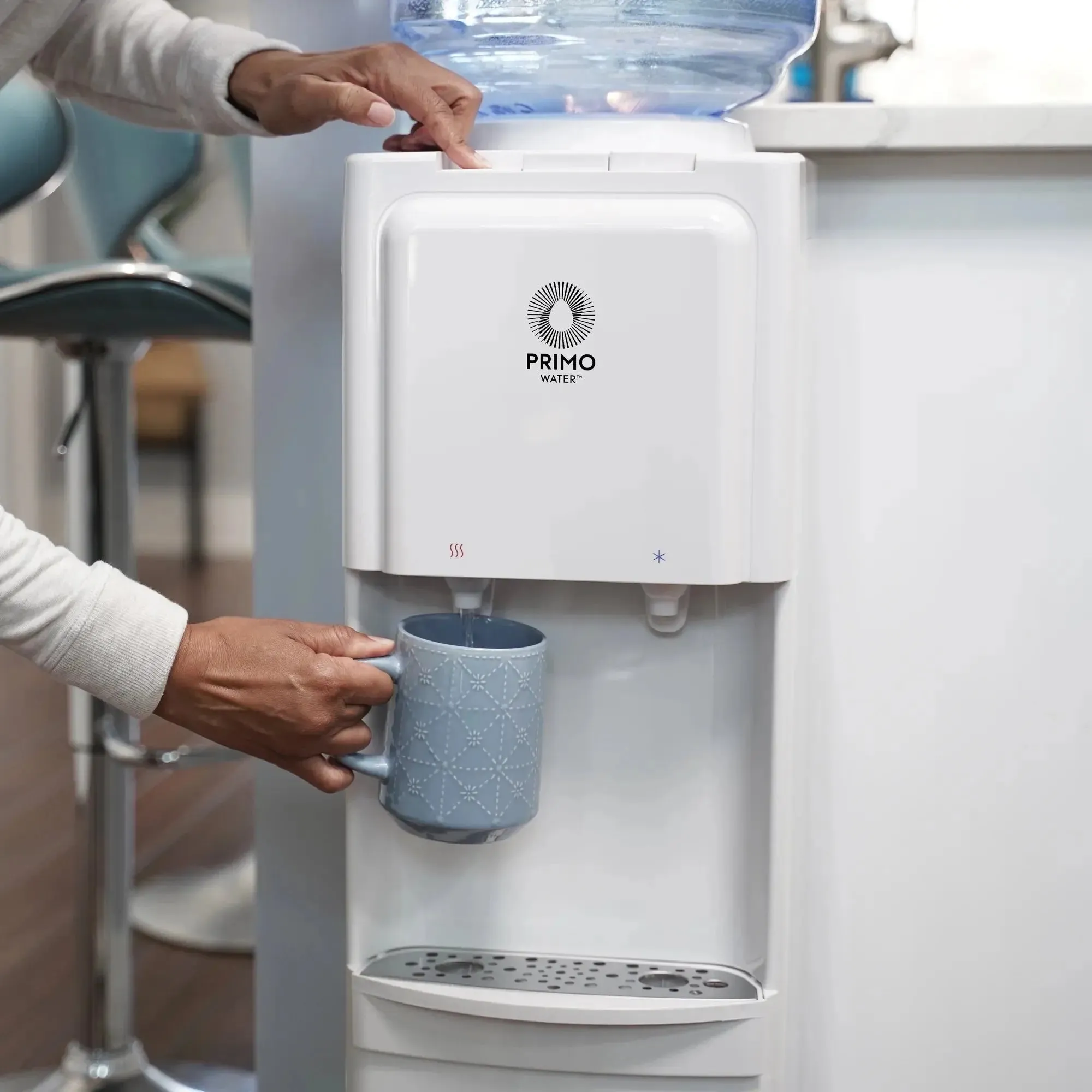 Primo® Water Dispenser Top Loading 36" Height, Hot and Cold Temperature, White 3 or 5 Gallon Model 601275