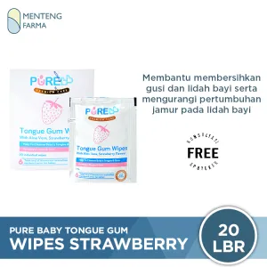 Pure Baby Tongue Gum Wipes Strawberry 20 Sheets - Tisu Basah Lidah dan Gusi Bayi