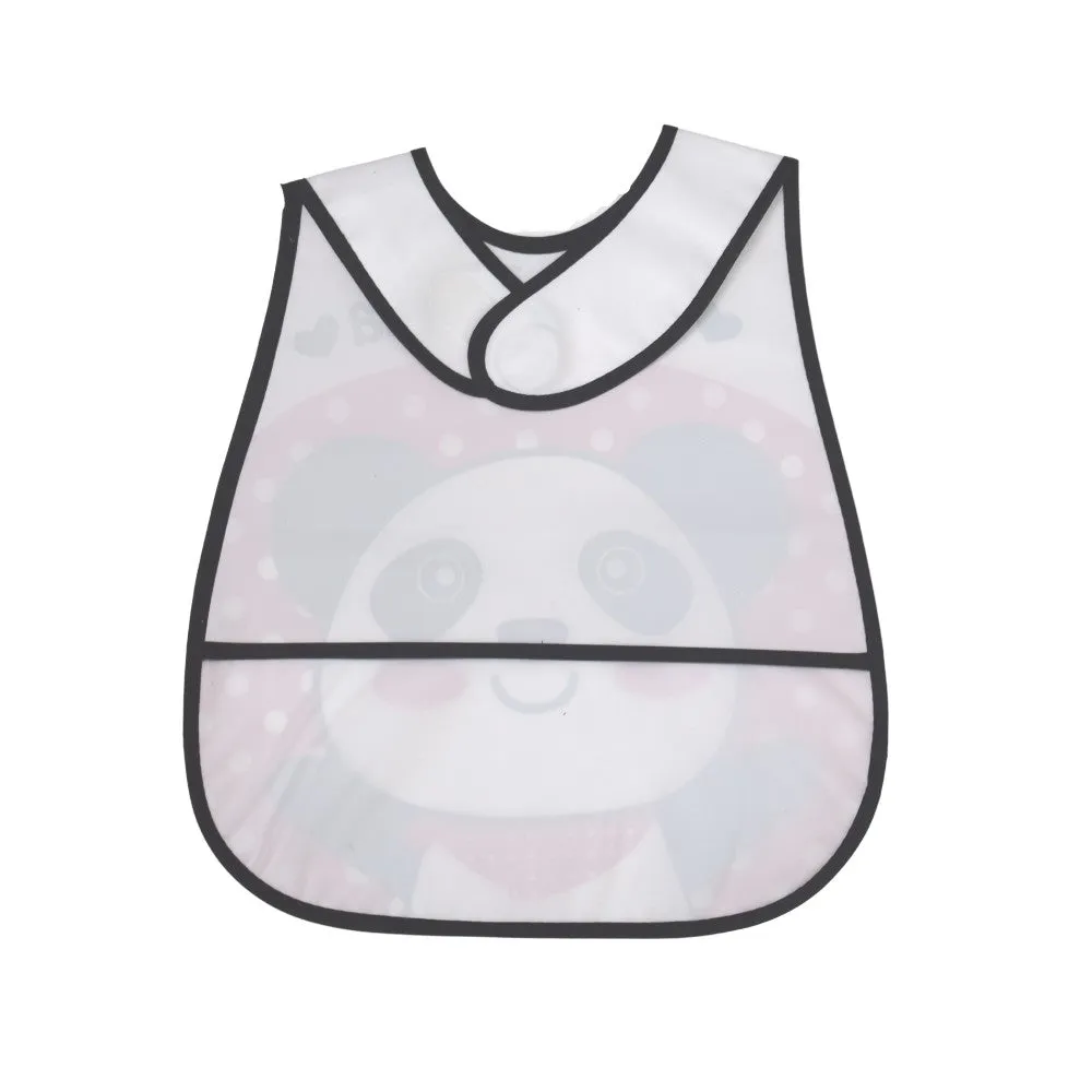 Red And White Love Panda Printed Bibs