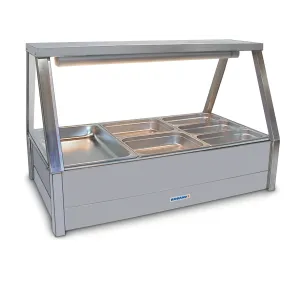 Roband Straight Glass Hot Food Display, Double Row, Rear Roller Doors E23RD (Order in item)