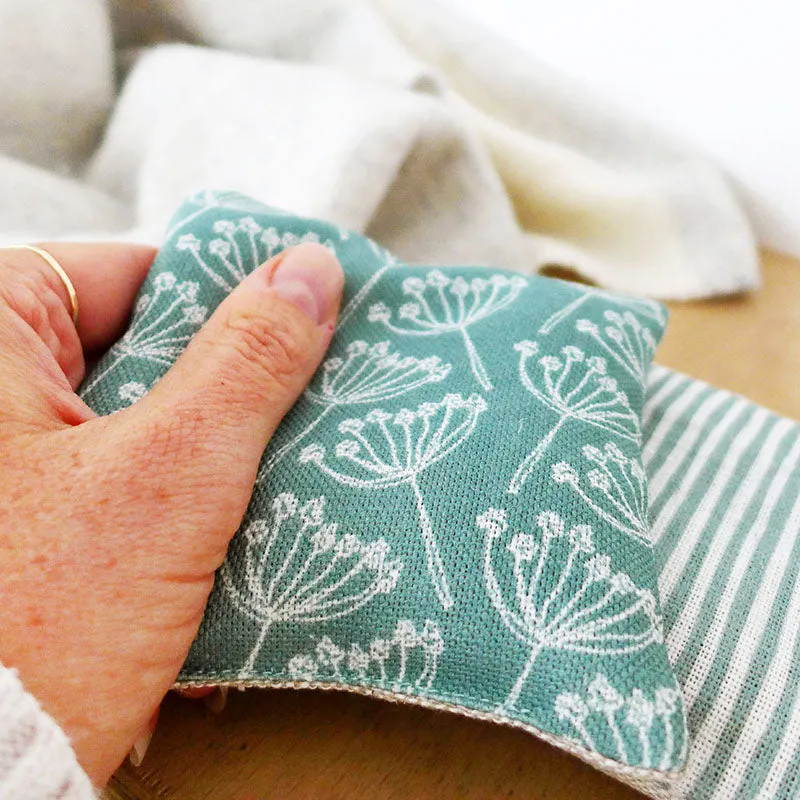 Sea Green Cow Parsley Wheat Hand Warmers
