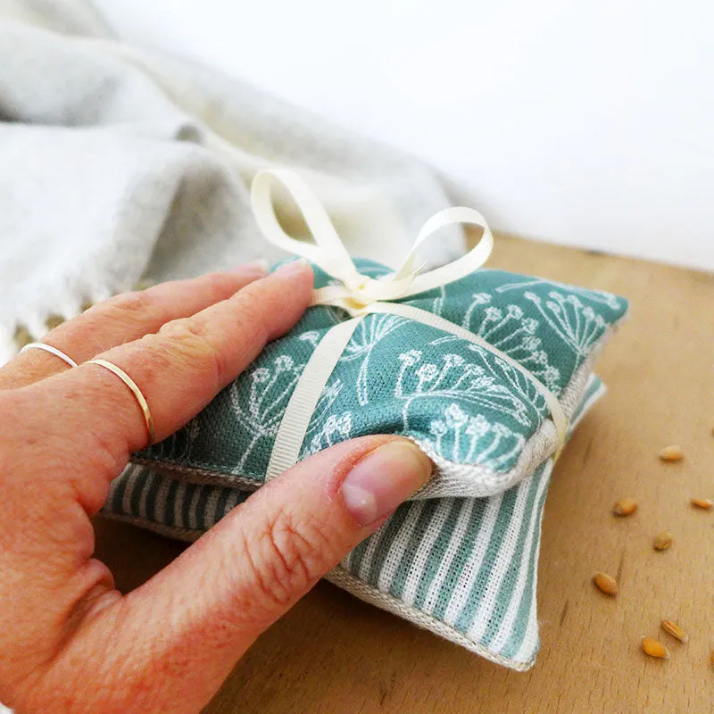 Sea Green Cow Parsley Wheat Hand Warmers