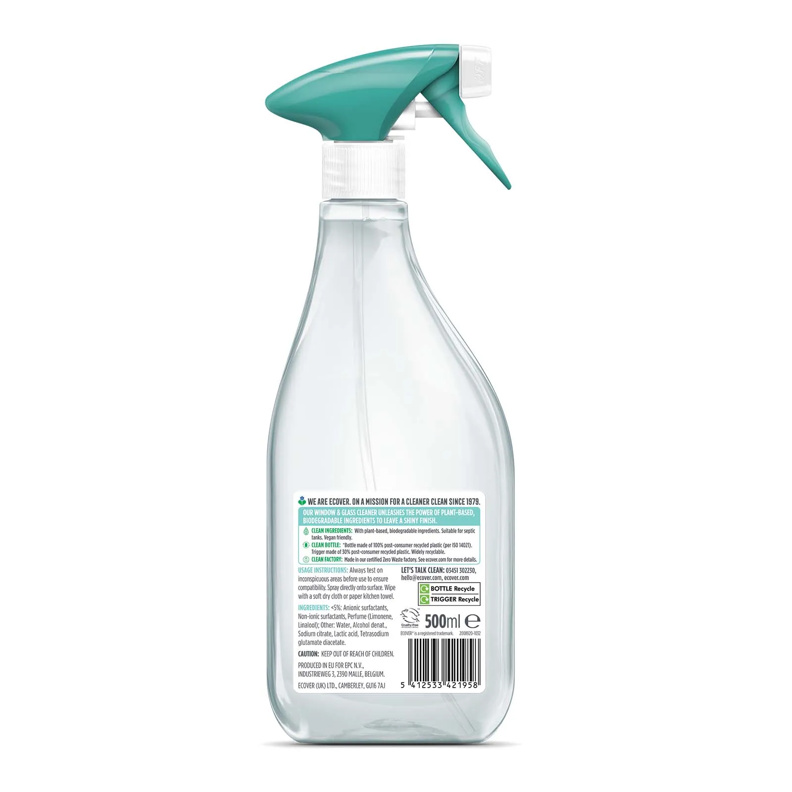 Surface Cleaner Window & Glass 500ml- Green Tea & Grapefruit