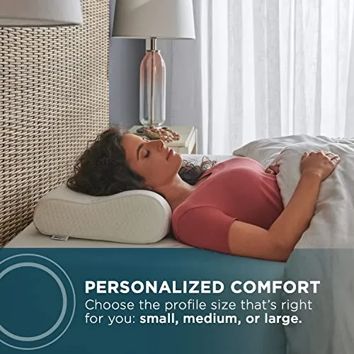 Tempur-Pedic TEMPUR-Ergo Neck Pillow Firm Support, Medium Profile, White