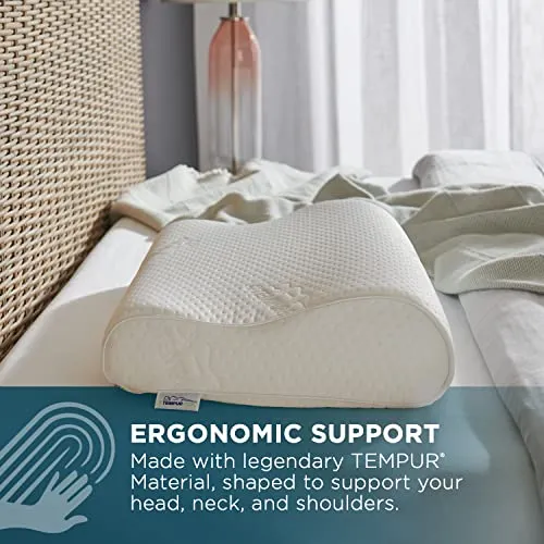 Tempur-Pedic TEMPUR-Ergo Neck Pillow Firm Support, Medium Profile, White