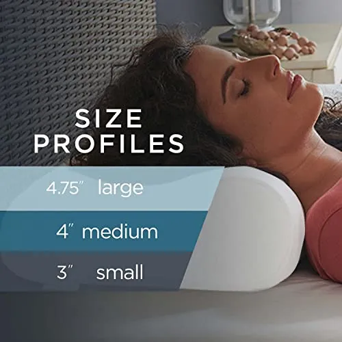 Tempur-Pedic TEMPUR-Ergo Neck Pillow Firm Support, Medium Profile, White
