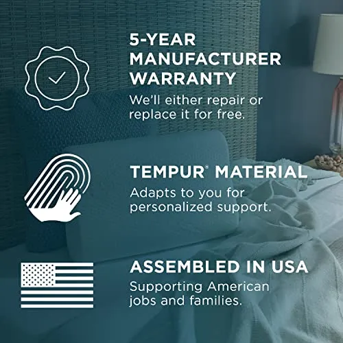 Tempur-Pedic TEMPUR-Ergo Neck Pillow Firm Support, Medium Profile, White
