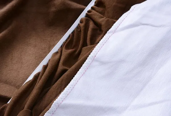 Terry Cotton Waterproof Mattress Cover Fitted Style - Brown